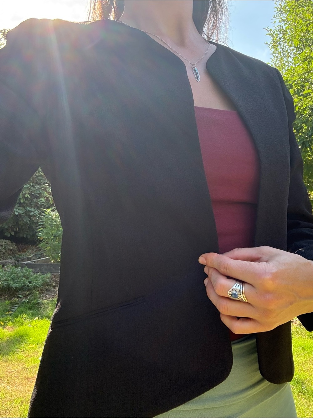 Aritzia Wilfred Equis Cropped Blazer Jacket